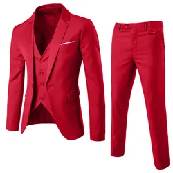 Conjunto Clásico de 3 piezas para hombre, traje de boda, traje ajustado, Blazer de talla grande, pantalones y chaleco