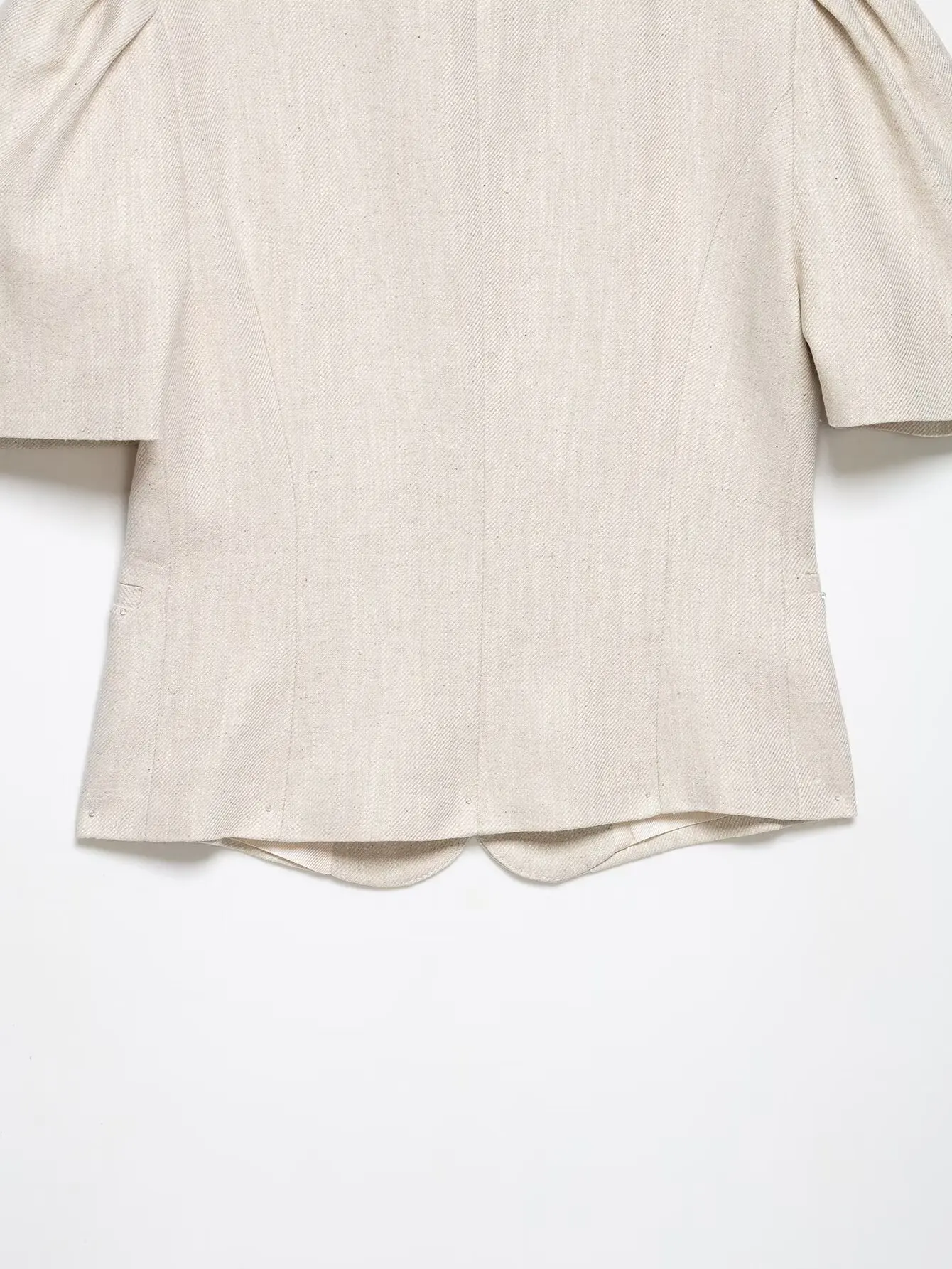 HH 2026 Sommer Herbst Französischer Stil Schlanker Blazer für Damen mit Puffärmeln und Rundhalsausschnitt – Lässige Alltags-, Urlaubs- und Büro-Oberbekleidung – Detail 5