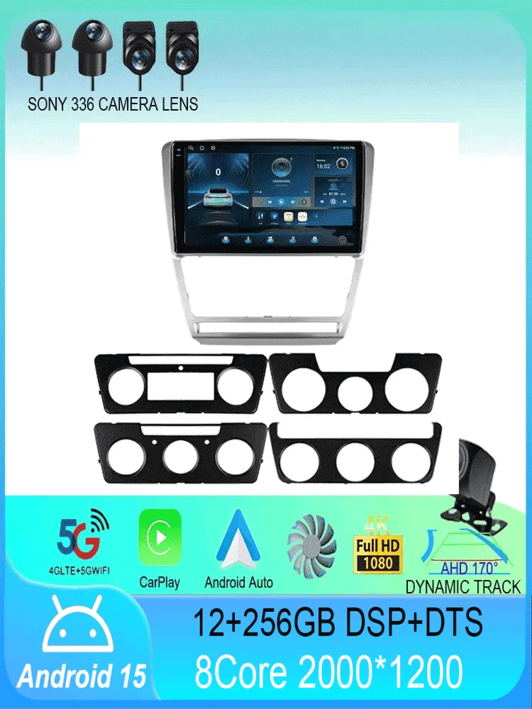 

Car Radio Android 15 for Volkswagen Skoda Octavia 2 A5 2007 - 2014 Multimedia Video Player Navigation 2Din Carplay DVD Head Unit