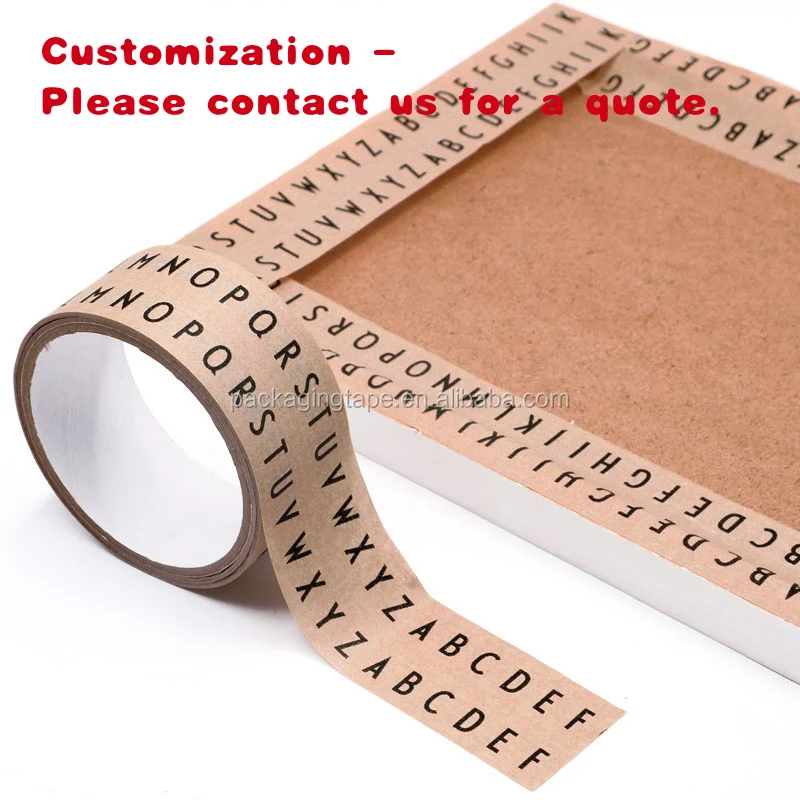 

custom.Self Eco Friendly Adhesive Kraft Tape Packaging Paper Tape Custom Printed Packing Tape
