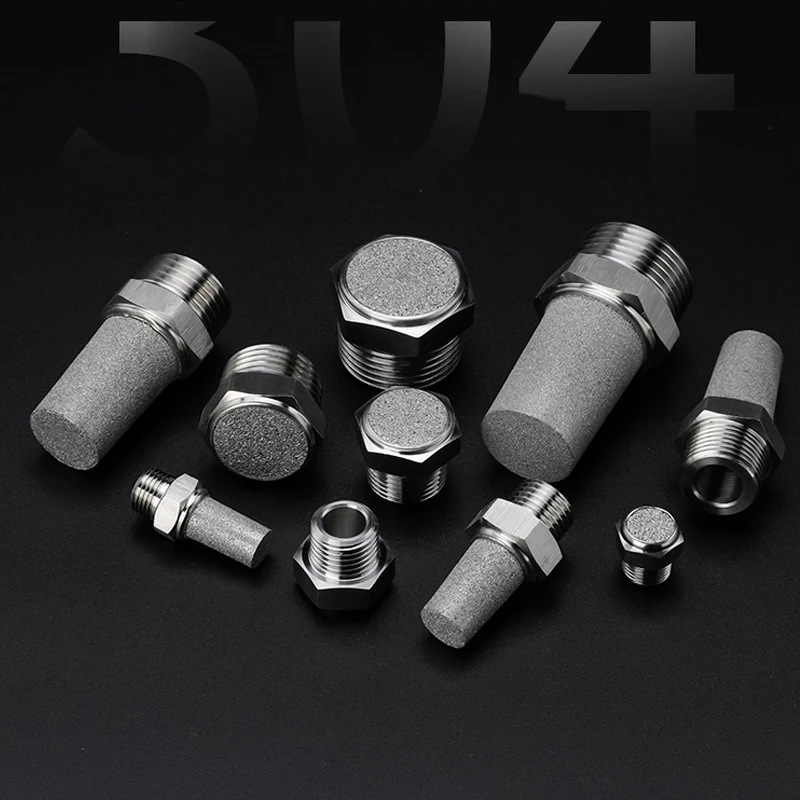 10PCS 304 Stainless Steel Pneumatic Muffler Connector M5 1/8