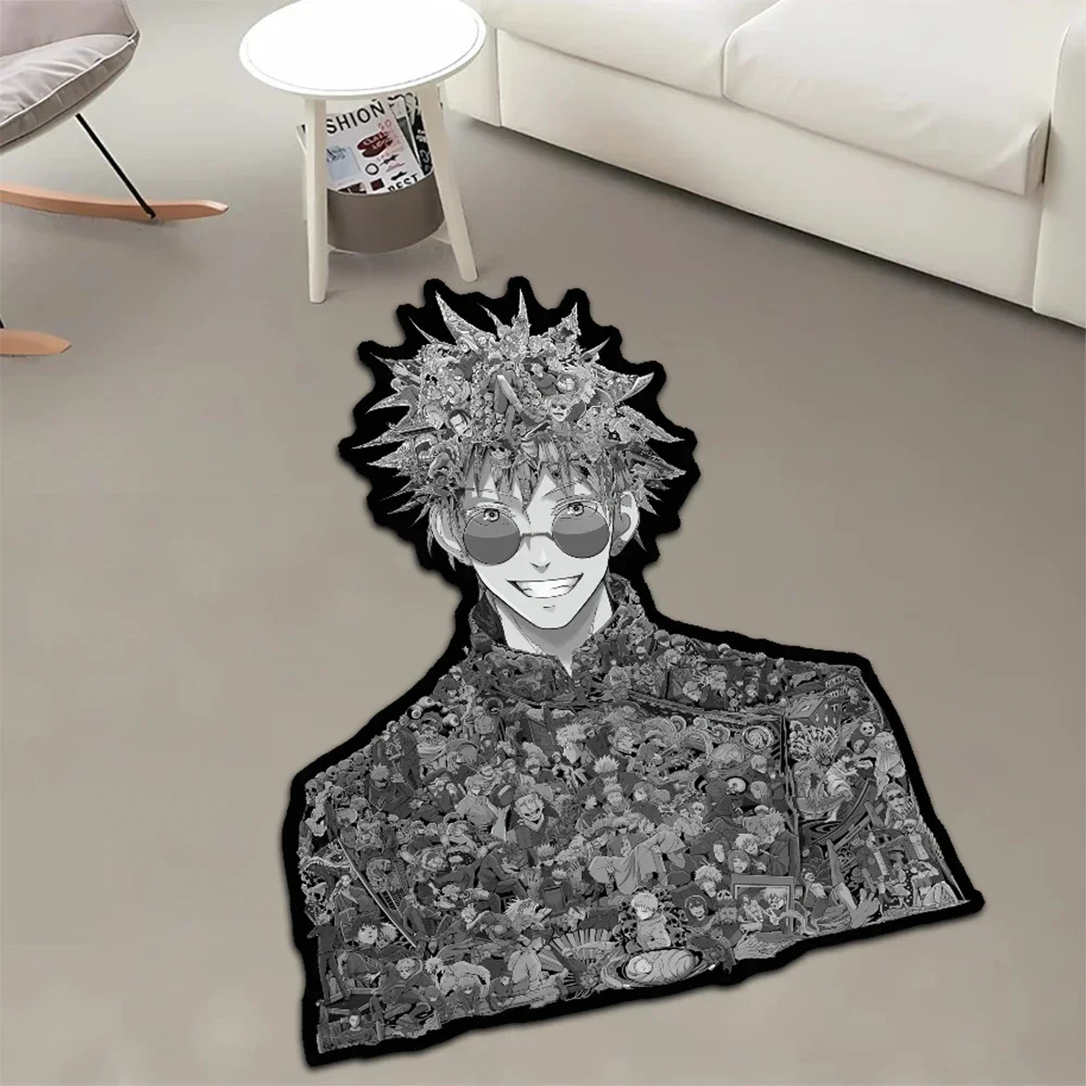 Custom Irregular Anime Rug Jujutsu Kaisen Gojo Satoru Sukuna Toji Wall Art Handmade Carpet Area Rug for Home Decor