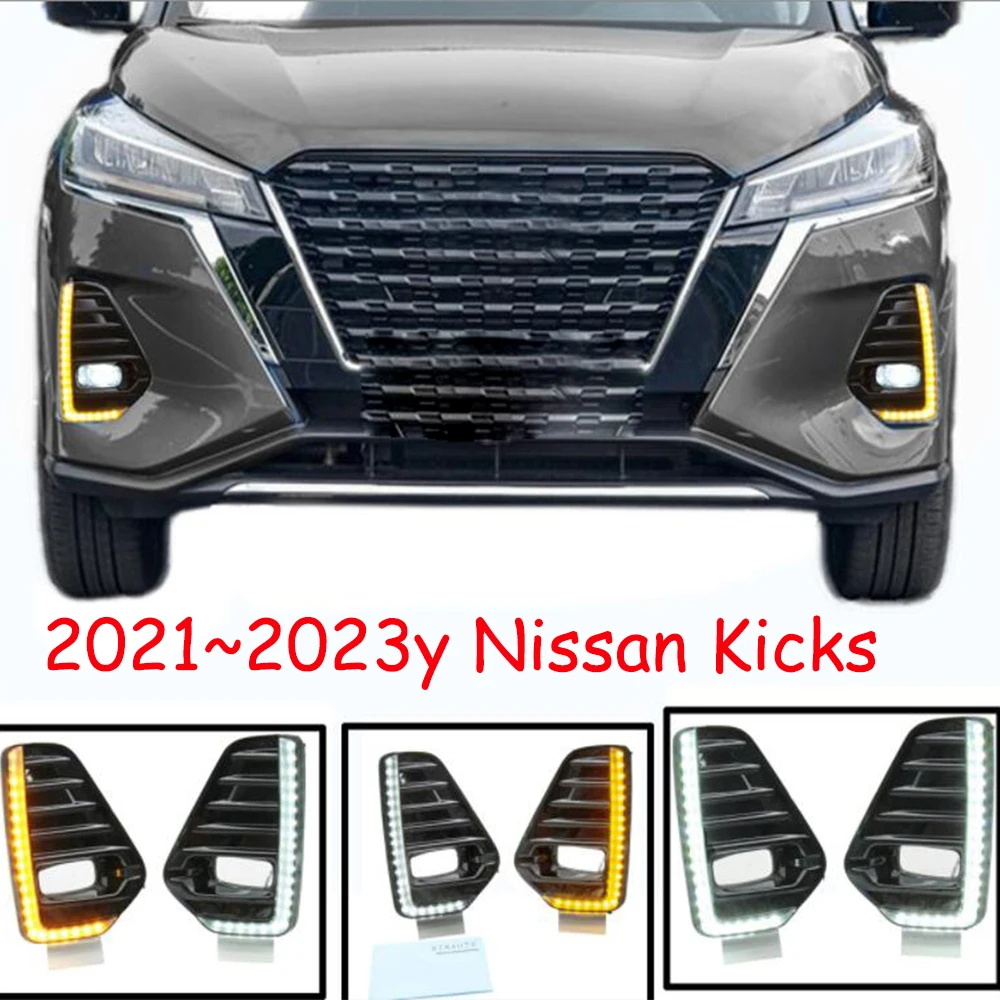 

Dynamic car bupmer head light for Nissan Kicks daytime light LED 2021~2023y car accessories fog for NISSAN headlamp