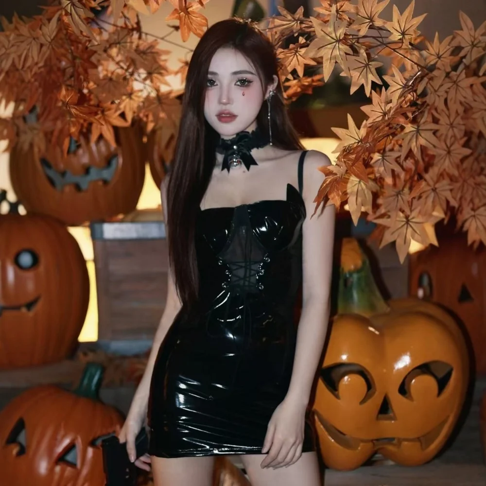 

Sexy Bla ter Dr loween Costume Women's Faion Lady Cosplay High-End Sensual Clothing Polyester Fiber Skirt