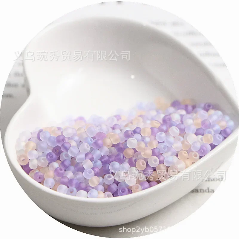 2/3/4mm size evenly frosted micro colored glass rice beads, handmade DIY string beads, seed bead jewelry accessories