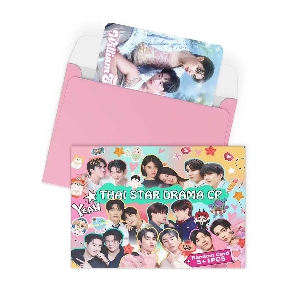 Conjunto de 6 Cartões Fotográficos Aleatórios ATEEZ NMIXX Cortis ZB1 Katseye GOT7 GMMTV com Envelope Brilhante, Coleção de Aniversário para Fãs