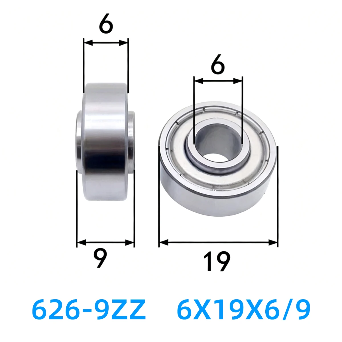 10pcs DALUO 626-9ZZ 6x19x6x9 Bore Protruding Heightening The Inner Ring Bearing