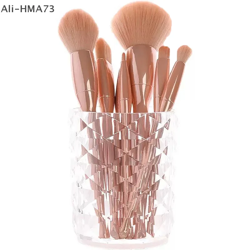 

HMA73-Cosmetic Storage Dustproof Makeup Brush Storage Bucket Cosmetic Brush Holder Cup Transparent Pen Holder For Dressing Table