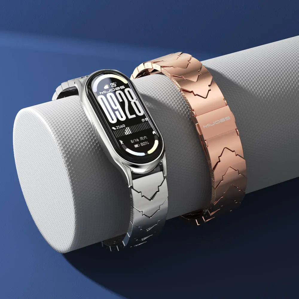 Mi Band 10 9 8 Armband für Xiaomi Smart Band 10, Metallarmband ohne Schrauben aus Edelstahl, Mi Band 9 Armband