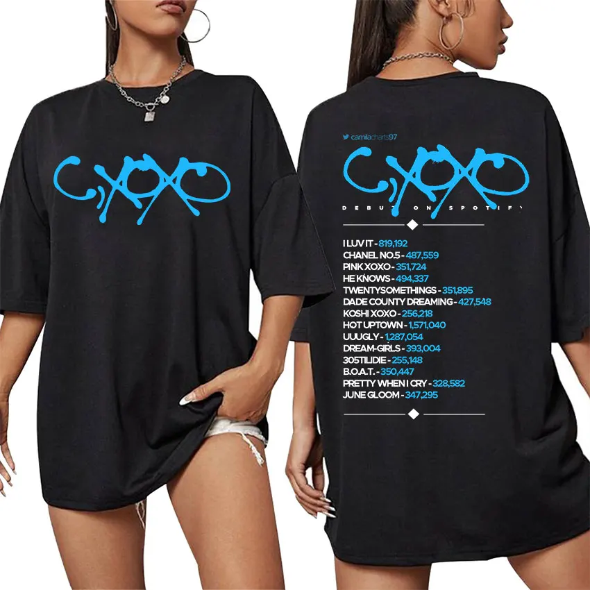 Camila Cabello C XOXO 2024 Tour T Shirt Men Women Fashion Cotton Short Sleeve T-Shirts Casual Retro Oversized T-shirt Streetwear