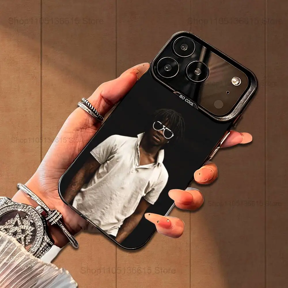 Casing Rapper C-CHIEF K-KEEF Untuk iPhone 16,15,14,17,13,12,11,Mini,Pro,SE,XS,MAX, Penutup Silikon Hitam Matte