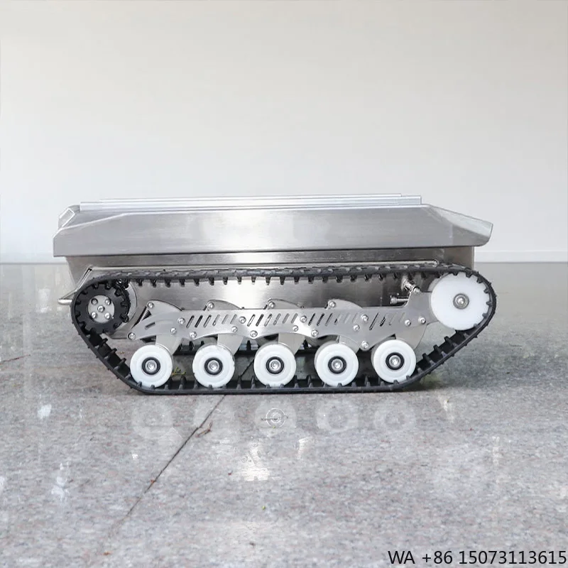 Electric Remote Controlled Crawler Robot Chassis 40kg Payload 4km/h, Small Rubber Track Light Robot Platform