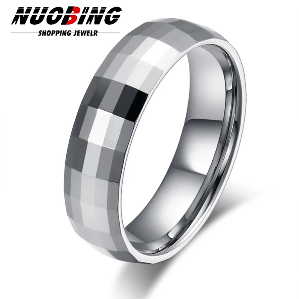 

6 мм модные женские кольца из нержавеющей стали с полигональным куполом, полированные кольца для пар, ювелирные аксессуары для свадебной вечеринки