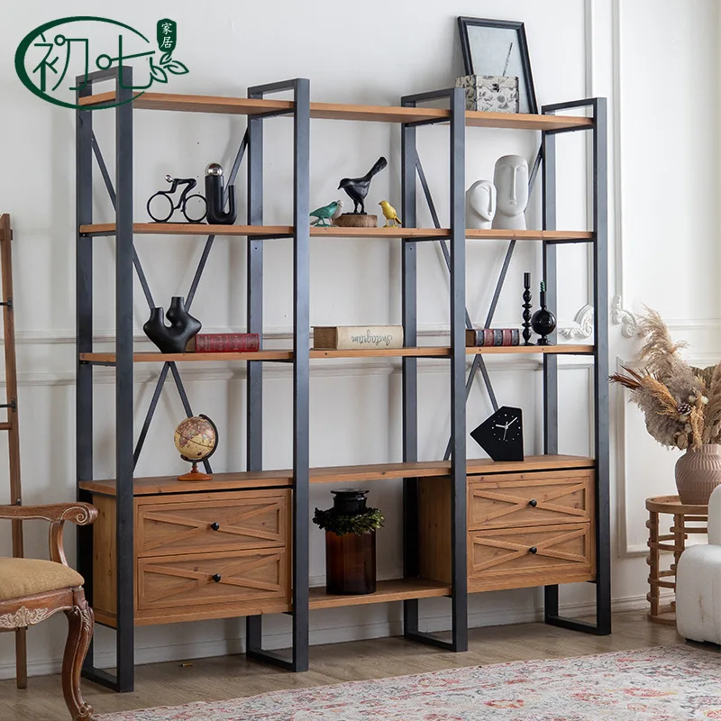 Background Sample  Study Solid Wood Shelf Tavern Two-meter Floor Shelf