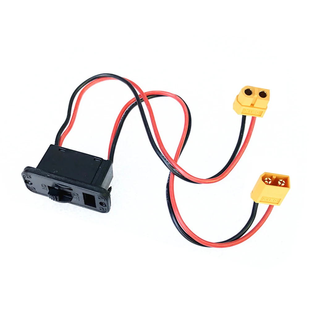 RC Heavy Duty Battery Harness Switch XT60 Plug Built In Charging Socket RC Large Current Lipo Battery Switch for Car Aircraft