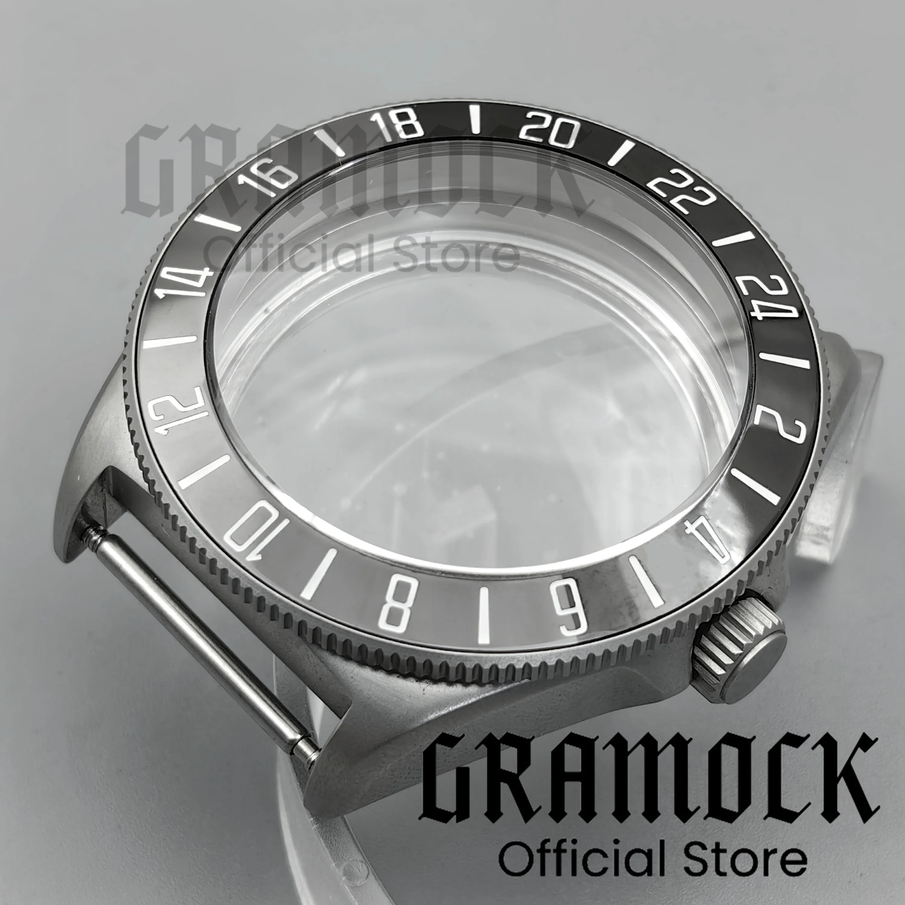 GRAMOCK 40mm NH34 Tattico Rana Acciaio Opaco Diver Cassa Dell'orologio Zaffiro A Cupola Nero Verde Lunetta Fit NH35 NH36 ETA2824 PT5000 Movts