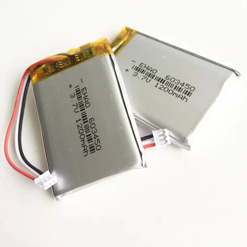 603450 3.7V 1200mAh Lipo Rechargeable Battery Li cells + JST ZH 1.5mm 3pin Connector For GPS DVD Recorder E-book Camera