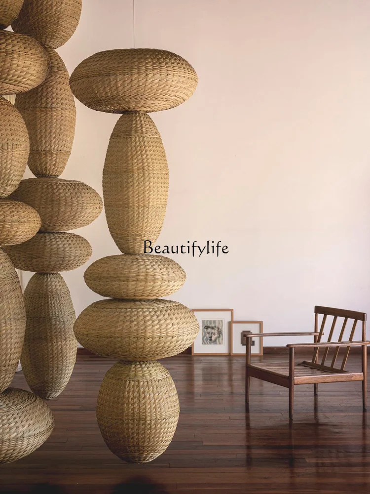

Designer creative personality art wabi-sabi wind rattan custom luminous object