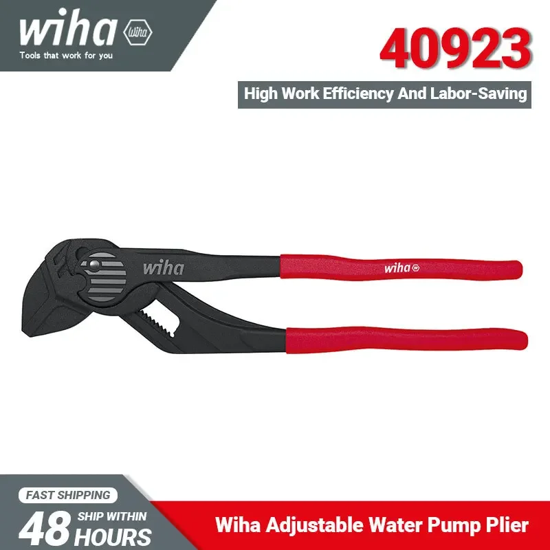 Wiha 40923 10-inch Classic Adjustable Water Pump Pliers Self-locking Button-free Function Pliers Wrench for Gripping Plumbing