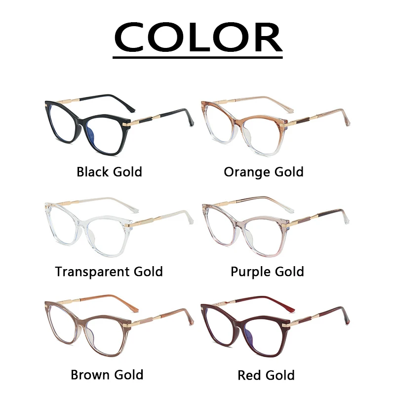 موضة جديدة TR النساء القط العين مكافحة الضوء الأزرق التقدمية متعددة البؤر نظارات للقراءة السيدات مد البصر نظارات تبدو بالقرب من بعيدا