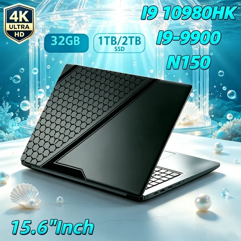 Intel Core I9‑10980HK/I9‑9900/N150 15.6 Inch Gaming Laptop 32GB RAM 2TB SSD Fingerprint Unlock Bright Display