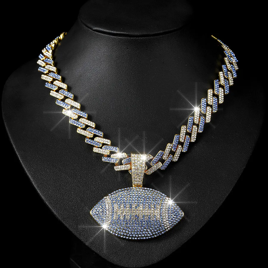

Fashionable Design Sensibility Colorful Olive Ball Alloy Pendant Cross-Border Hot Sale Cuban Chain Necklace For Men And Women