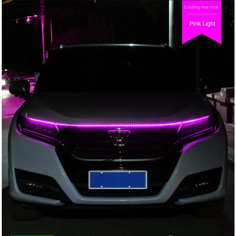 New LED Car Hood Atmospheric Light Strip Waterproof Car Exterior Lighting Decorative Headlights Ambient Lights Universal Car