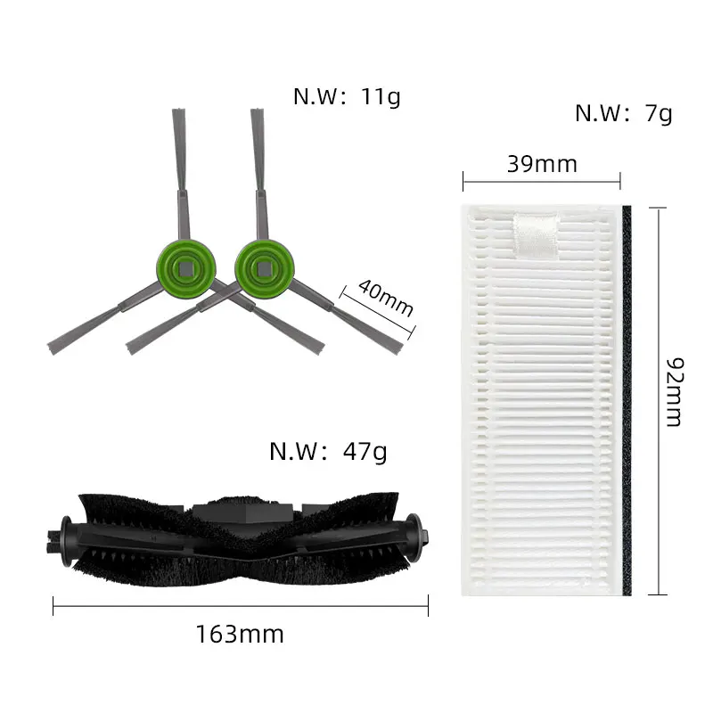 Piezas de repuesto para Robot aspirador Thamtu G11, accesorios, cepillo lateral principal, filtro Hepa