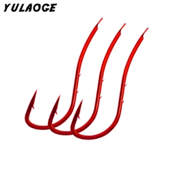 20pcs/bag Red Fishing hooks with double shank barbs bait holder hook for live bait fishingfor beach fishing live bait Fishhook