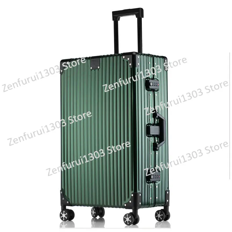 Metal all-aluminum alloy men's and women's trolley cases, suitcases, business aluminum-magnesium boarding cases, bags 22 inches