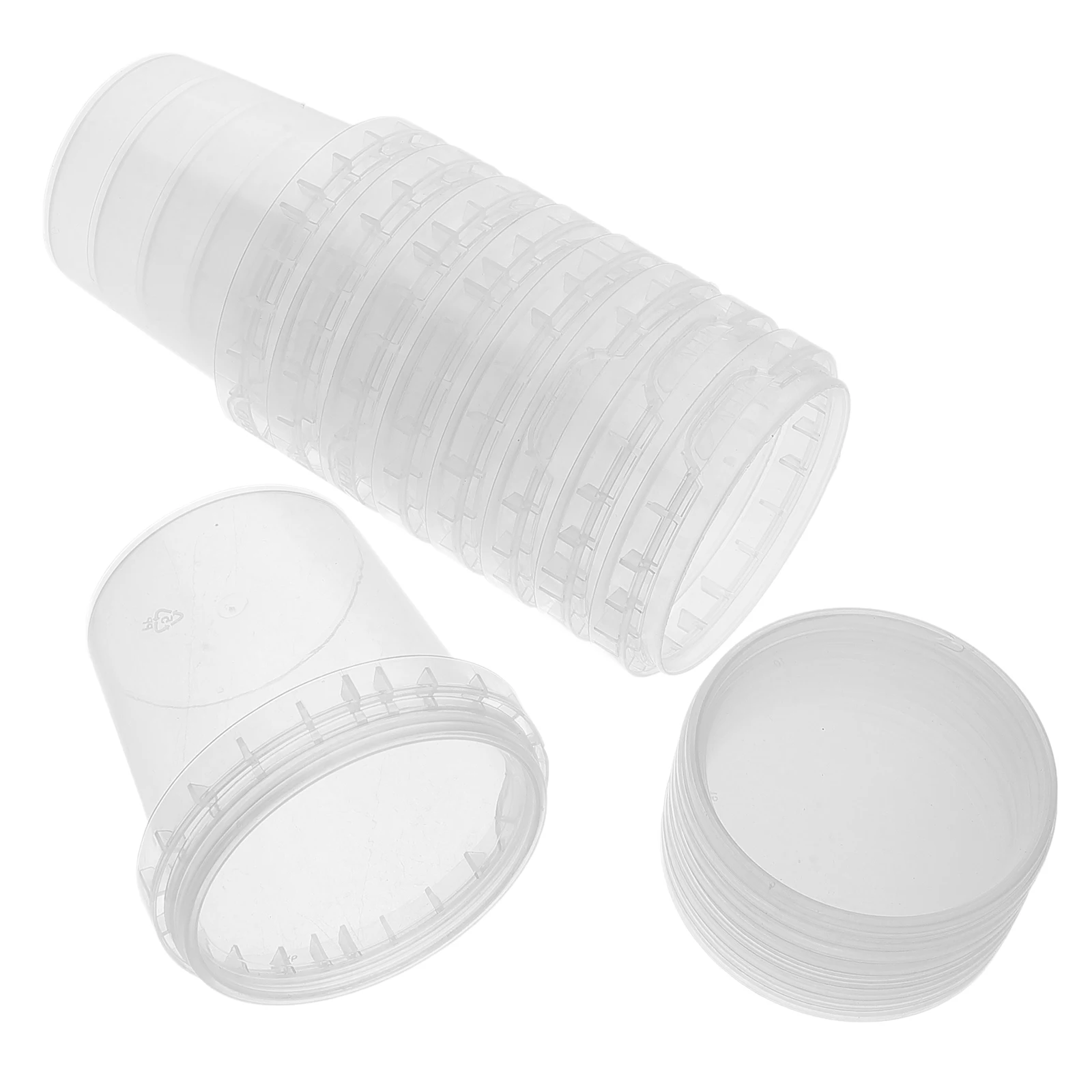Contenedores de almacenamiento de alimentos, cubos de plástico transparente, cajas redondas reutilizables de gran capacidad, helado, palomitas de maíz, embalaje de té de la leche, 20 Uds.