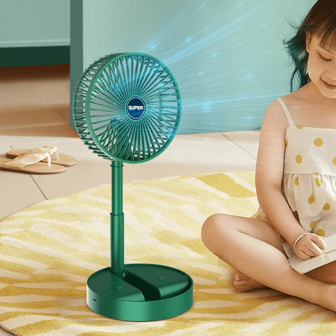 Ventilador plegable portátil USB, pequeño, silencioso, escritorio, escritorio, Pedestal de pie, dormitorio, oficina, Roma, Camping, viajes