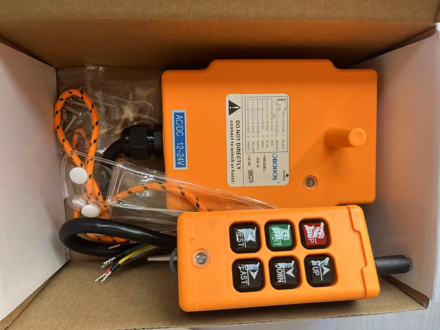 OBOHOS HS-6 Radio Crane Remote Control 6 Button Crane Radio Controller Industrial Wireless Remote Control
