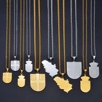 Anniyoc Republika Srbija carte drapeau pendentif colliers pour femmes hommes serbie bijoux serbe # 322701 2