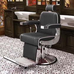 Silla De barbero profesional con reposabrazos, cojín De lujo, silla Vintage avanzada, giratoria, Reclinable, muebles