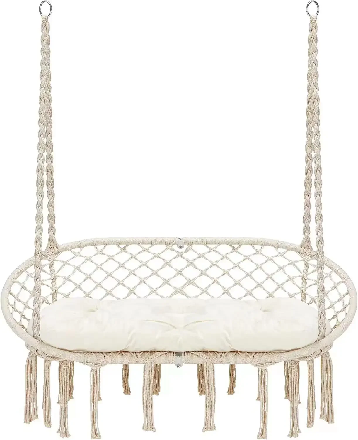 

Customizable Customizable Double Hammock Chair Macrame Hanging Swing Chair Hanging Cotton Ropes