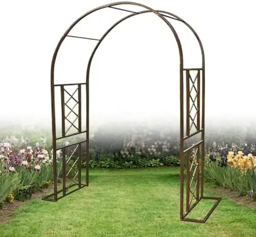 

Heavy-Duty Garden Arch Wedding Arbor - Weather Resistant Pergola for Climbing Plants, Outdoor Ceremony & Party Decor, White Trel