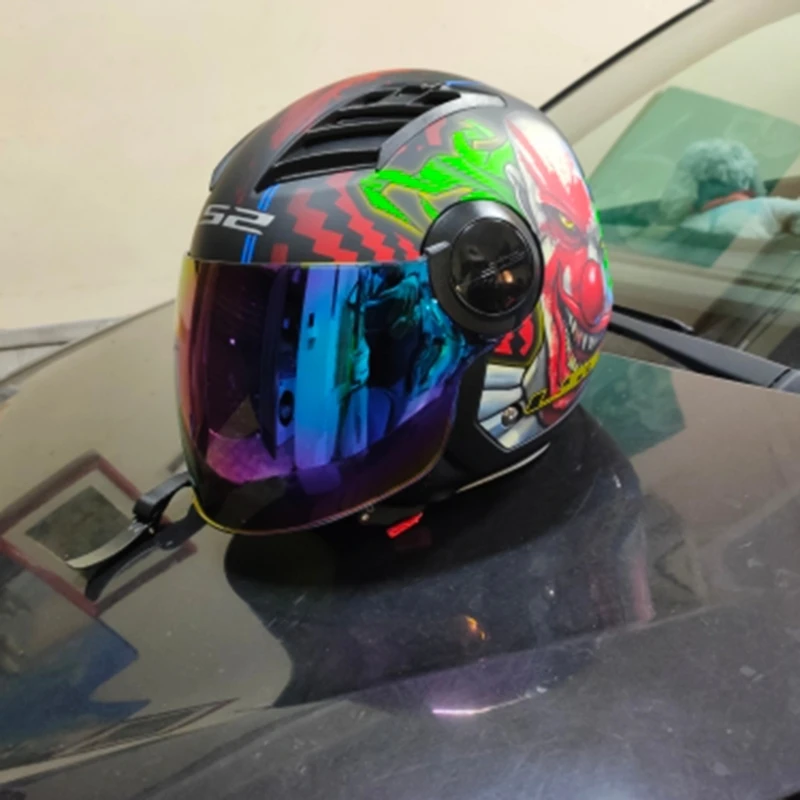 Colorful Unisex Visor Helmet Visor Replacement Visor Motorcycle Accessories Easy-Installation Suitable for OF562 Durable H9EE