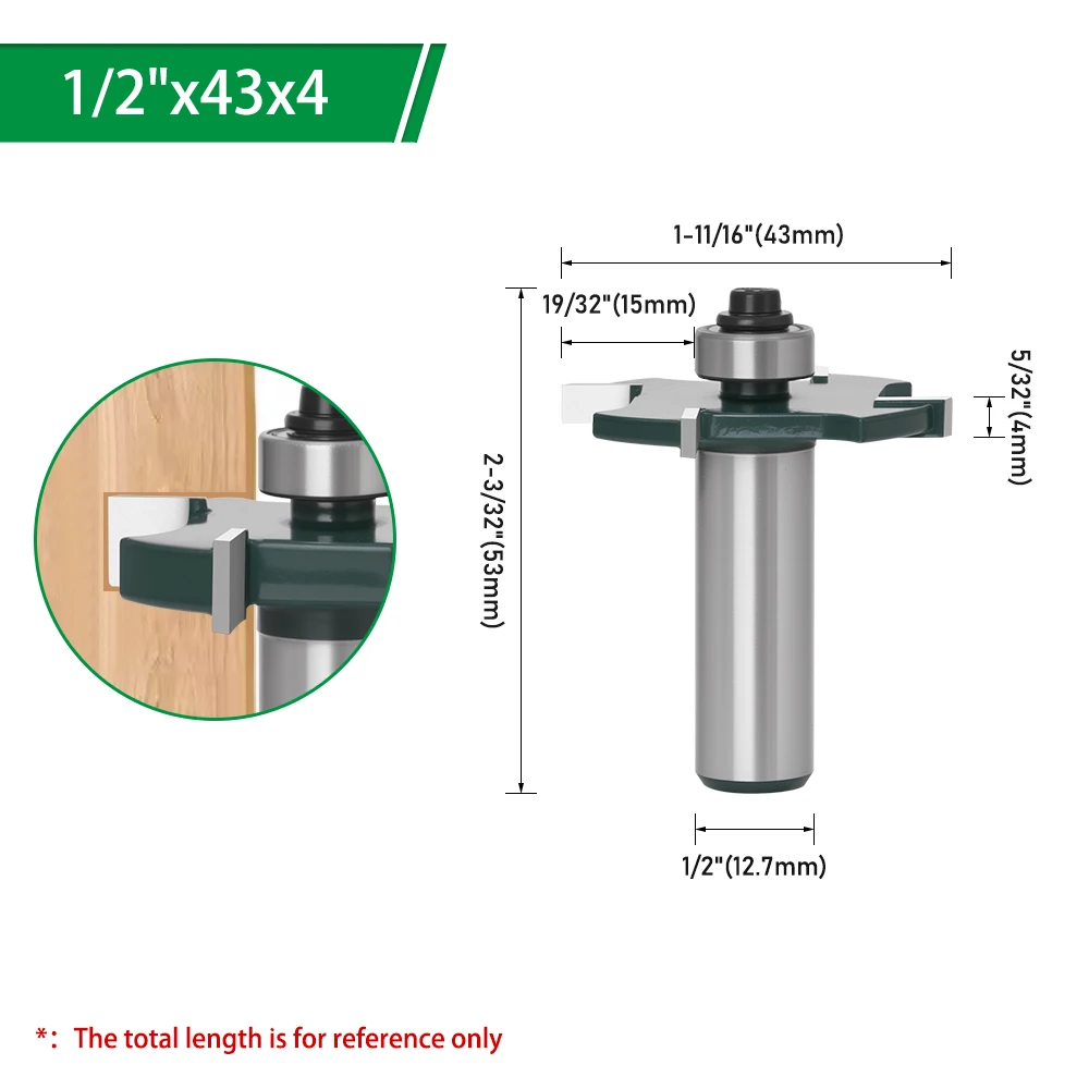 LAVIE 1 Stück 1/2" 12,7mm Schaft T-Profil-Fräser, 4-schneidiger Kugellager-gesteuerter T-Nutenfräser für Holzbearbeitung C13319Z443 – Detail 10