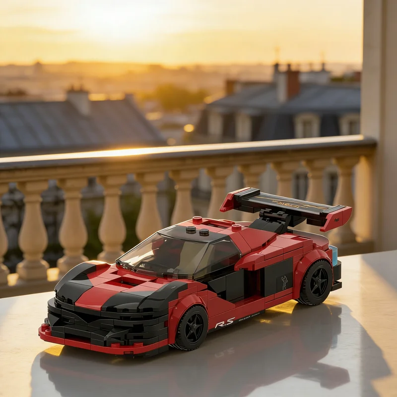 

297 деталей MOC City Champions RENAULT RS Sport, красно-черная модель, конструктор, игрушка, подарок на Рождество, развивающая игрушка, DIY, для обучения