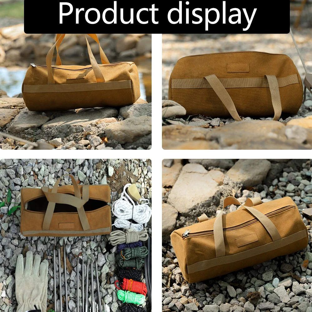 Cylinder Tools Storage Bag Large Capacity Thickened Camping Tent Peg Bag Sundries Storage Bag Tool Bag Travel Supplies