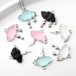 Matted Resin and Zinc Alloy Cloud Charms for Earrings and Necklaces Resin Charms for Jewelry Making 10pcs/lot