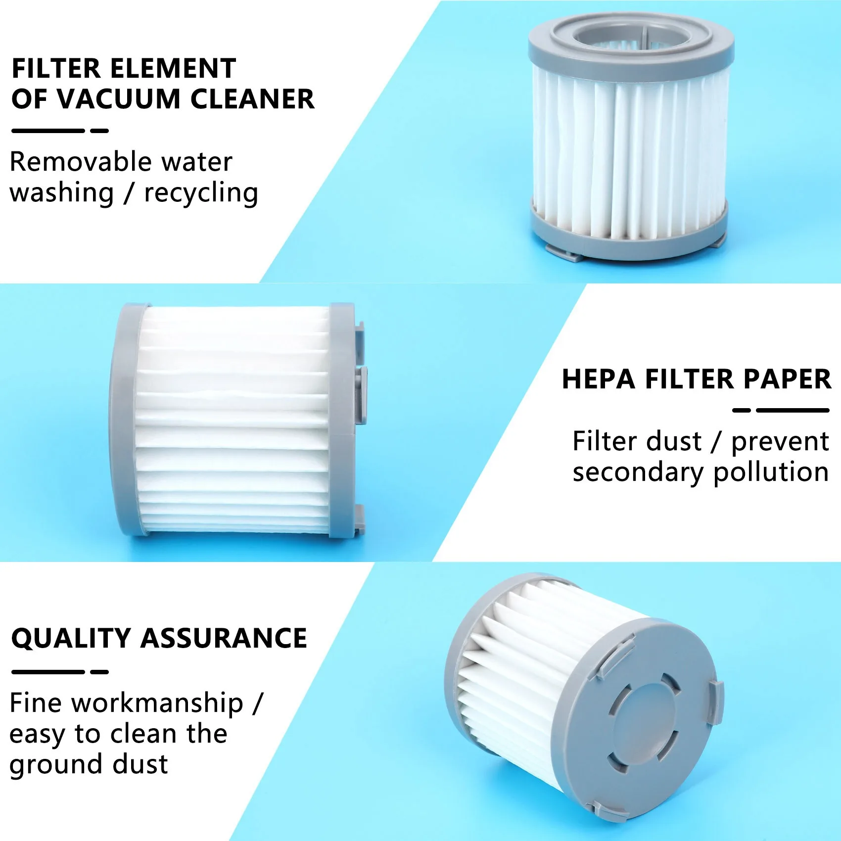 ABUF-7Pcs HEPA Filter สําหรับ JIMMY JV51/53 เครื่องดูดฝุ่นไร้สายแบบใช้มือถือ HEPA Filter สีเทาเปลี่ยนกรอง