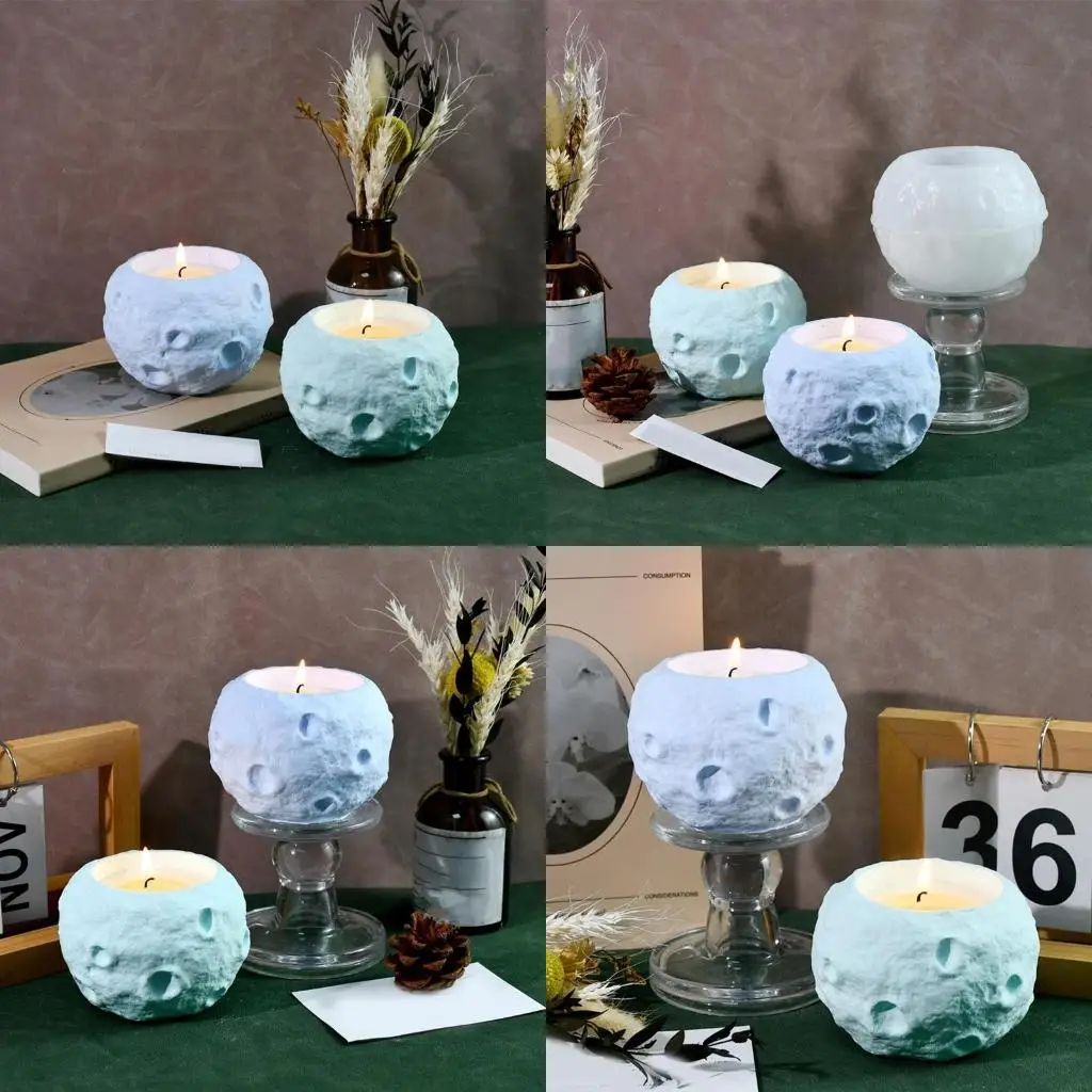 

N2UE Moon Holder Mold High Temperatures Resistant Candlestick Moulds Silicone Home Decorations Making Molds
