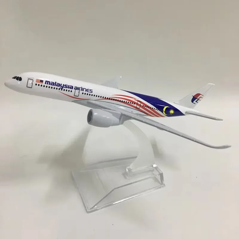 16cm Air Malaysia Airlines Airbus 350 Airplane  Model 1:400 Scale A350 Alloy Metal Plane Model Aircraft Kid Christmas Gifts