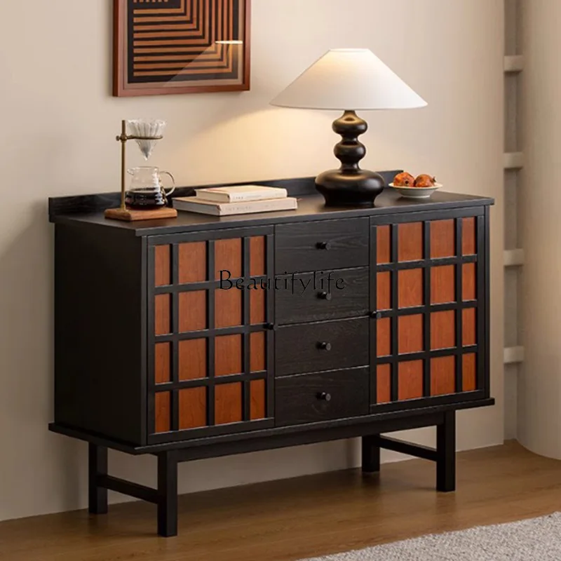 غرفة المعيشة ذات الصدر الخشبي الصلب الفاخر الخفيف من العصور الوسطى، خزانة جانبية للتخزين الفرنسية القديمة #2