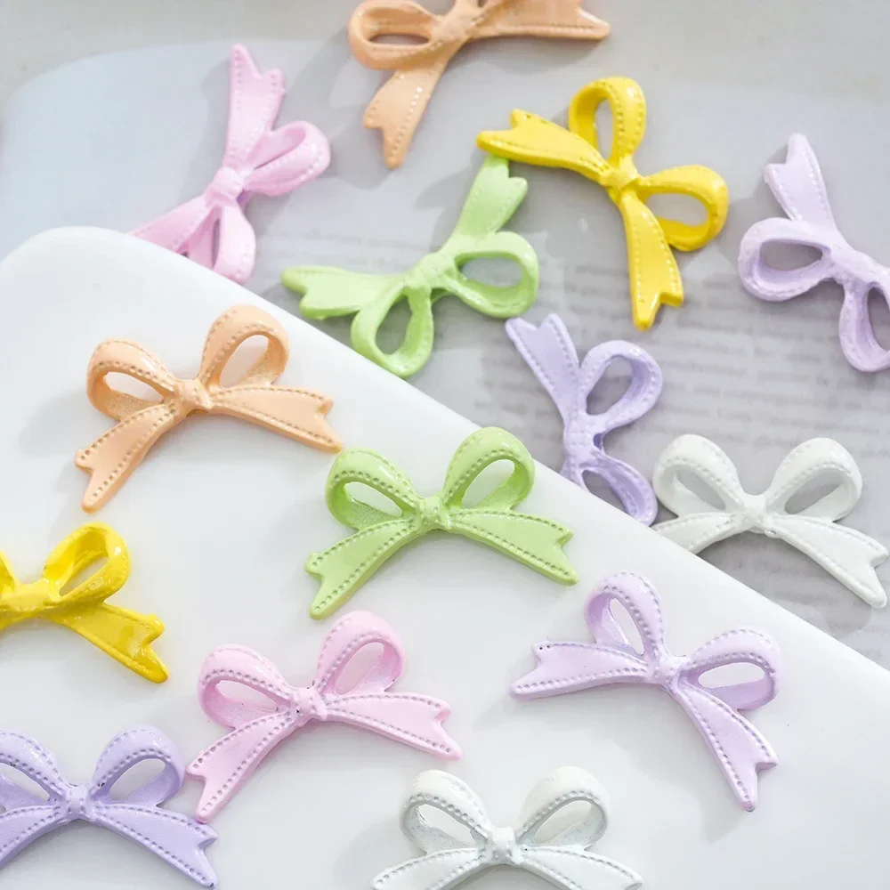 5 sztuk kolorowe cukierki Bowknot koraliki muszka Spacer stopy koraliki do tworzenia biżuterii Diy bransoletka naszyjnik kolczyki rękodzieło