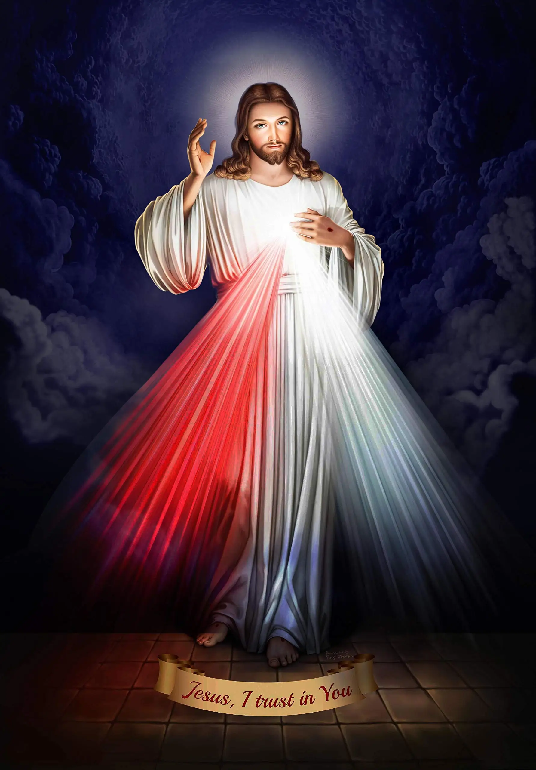 

Jesus Christ Divine Mercy Oil Painting Print Art Canvas Poster for Living Room Decoration Home Wall Decor Picture