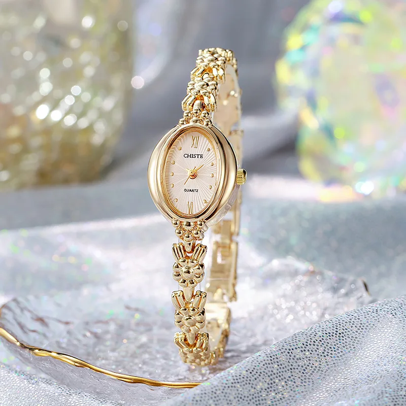 Kleines ovales Zifferblatt Armbanduhr Studenten Luxus Quarzuhren Geschenk Studenten Armbanduhren Großhandel Relojes Para Mujer – Detail 4