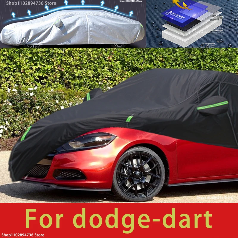 

For dodge dart fit Outdoor Protection Full Car Covers Snow Cover Sunshade Waterproof Dustproof Exterior black car cover